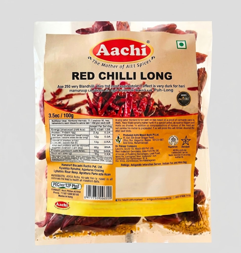 Aachi Dry Red Chilli Long 100g