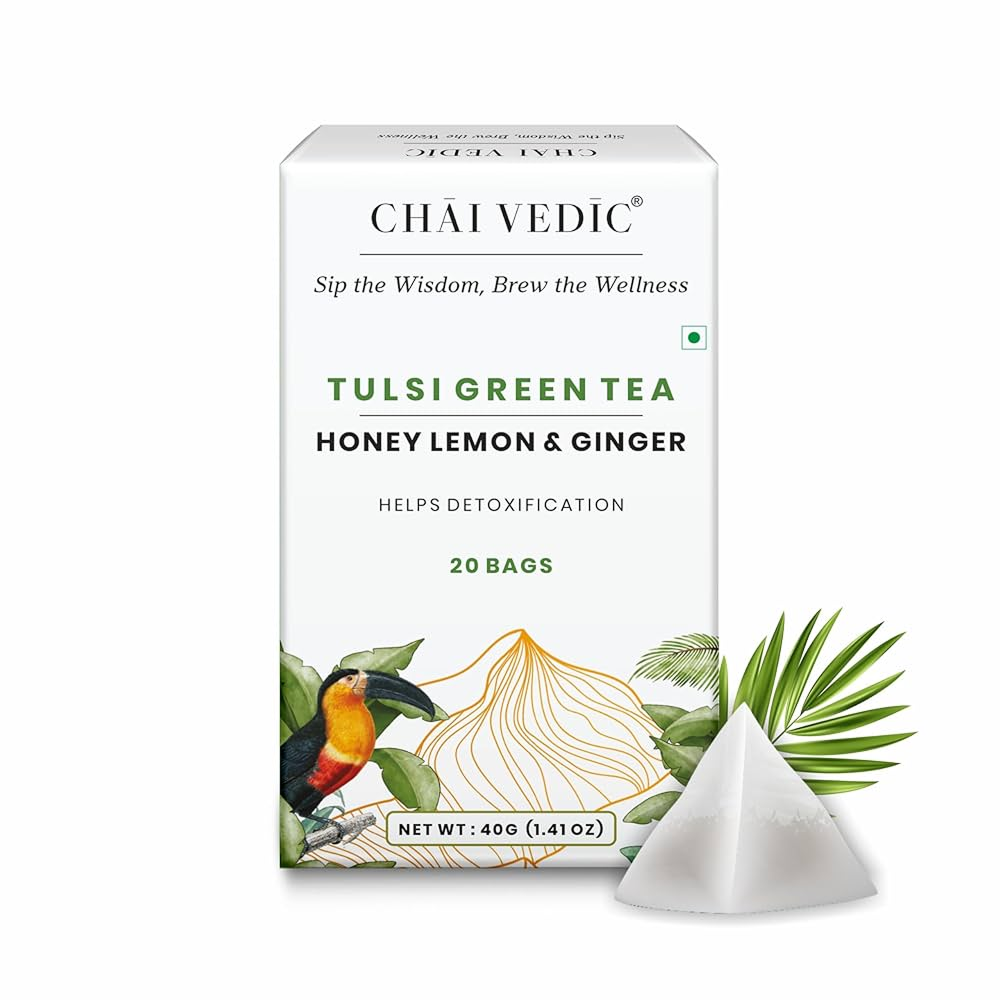 Chai Vedic Tulsi Green Tea Honey Lemon & Ginger 40g