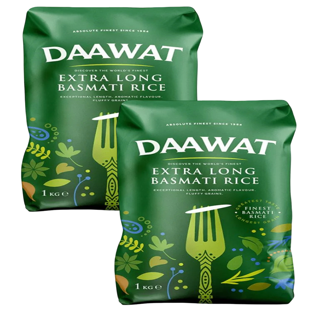 Daawat Extra Long Basmati rice (Bundle of 2 x 1kg)