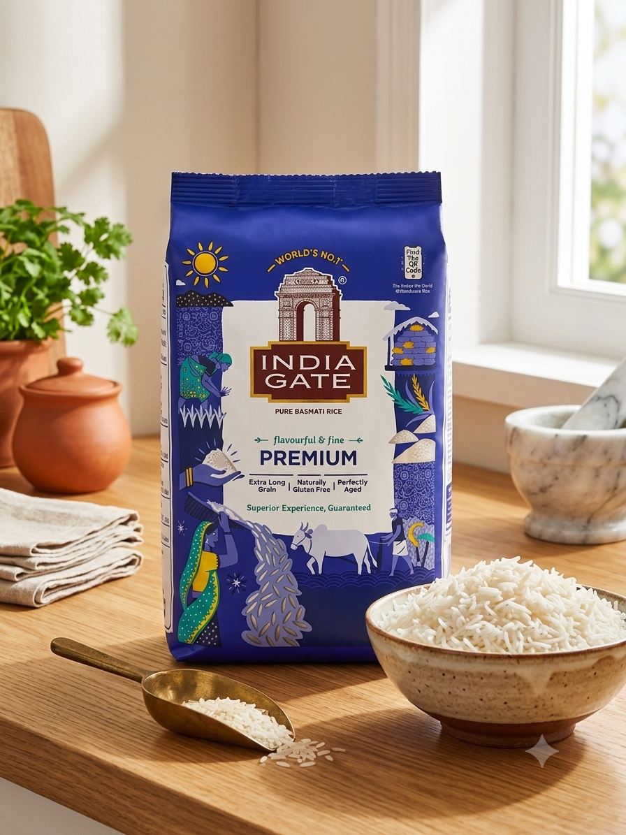 India Gate Premium Pure Basmati Rice 1kg