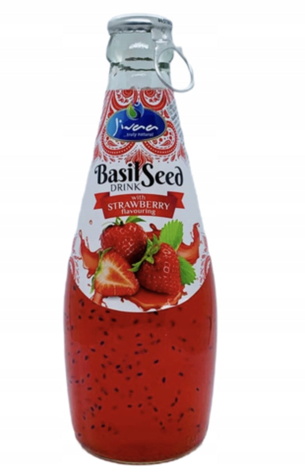 Jivaa Basil Seed Drink Strawberry Fruit 290ml