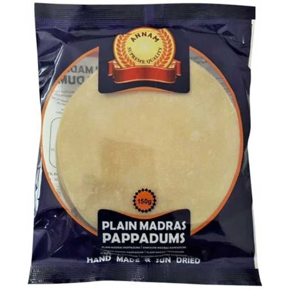 Plain madras papadum 150g