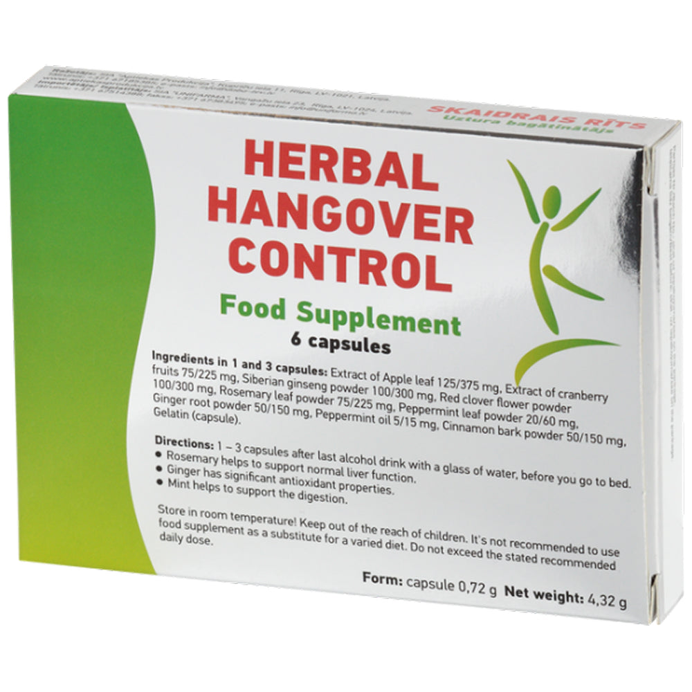 Unifarma Herbal Hangover Control Veg 6caps