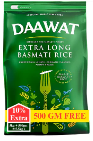 5.5 kg Daawat Extra long Basmati rice