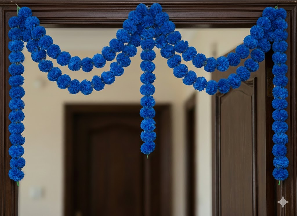 Artificial Blue Genda Phool Ladi 1pc