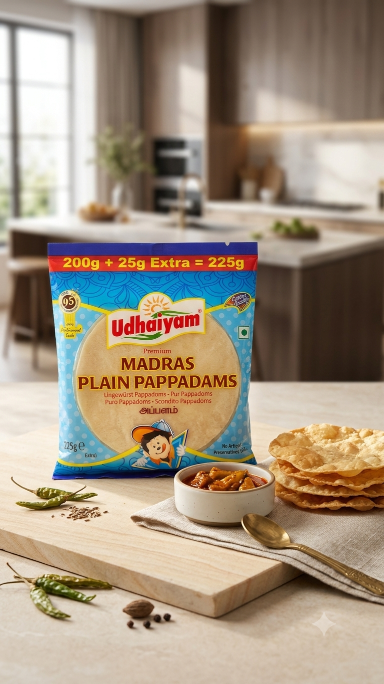 Udhaiyam MADRAS PAPPADAMS 225g