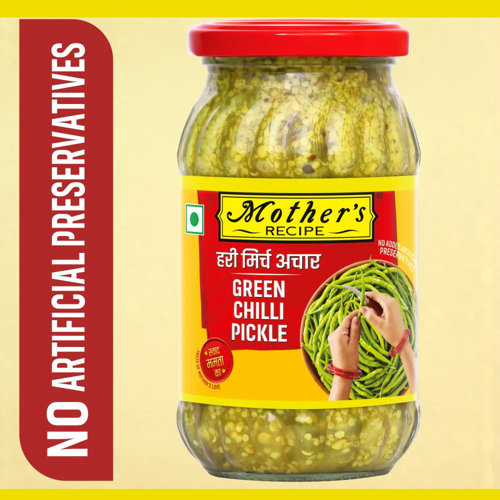 Mother's Recipe Green Chilli Pickle, 400g