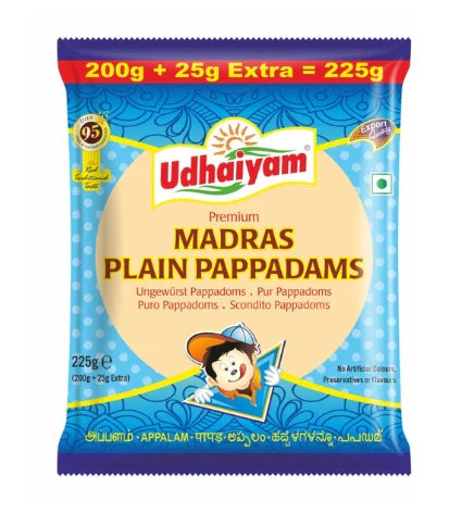 Udhaiyam Madras Plain Papad 225g
