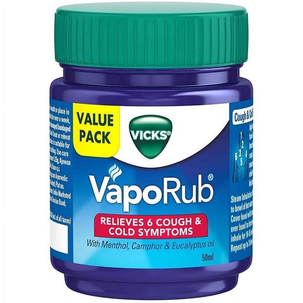 Vicks Vapo Rub - Relieves Cold & Cough, Clears Blocked Nose-50 ml
