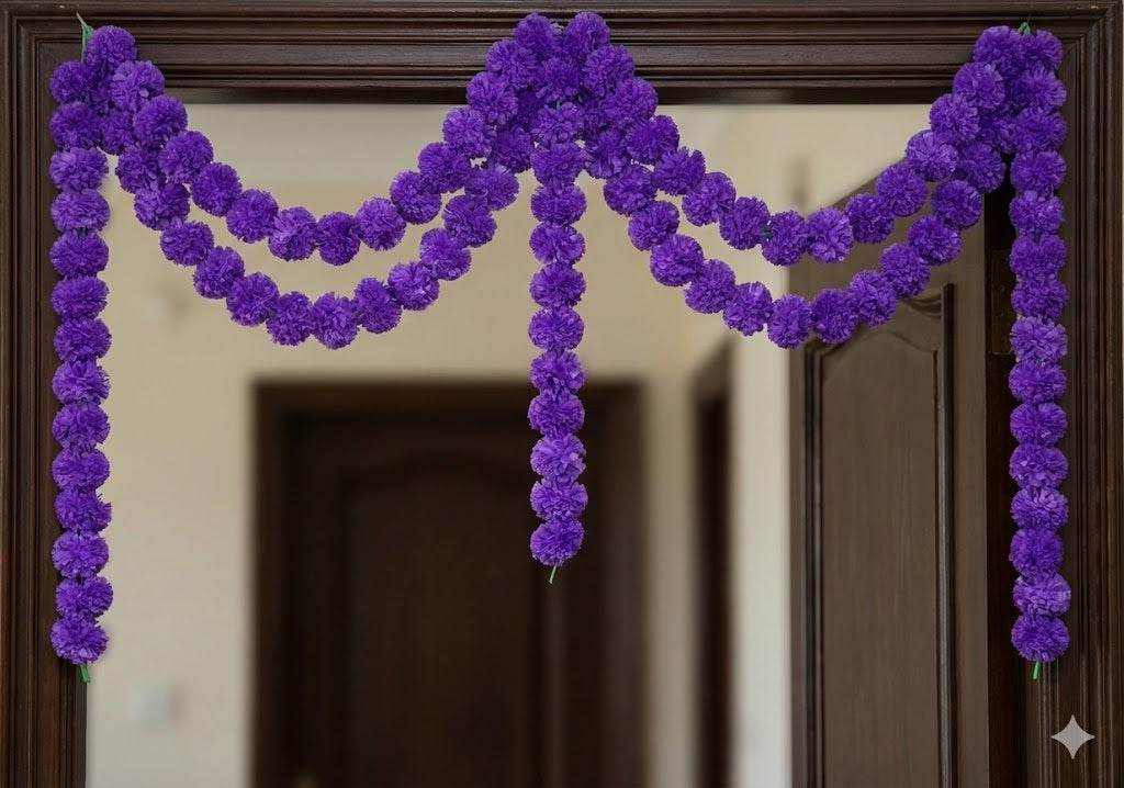 Artificial Purple Genda Phool Ladi 1pc